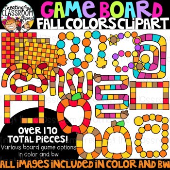 Autumn Game board Clipart {Game board Clipart}, image 3