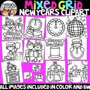 New Years Puzzle Clipart: Mystery Picture Clipart, image 3