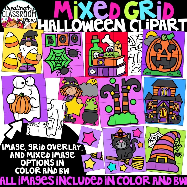 Halloween Puzzle Clipart: Mystery Picture Clipart