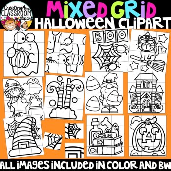 Halloween Puzzle Clipart: Mystery Picture Clipart, image 2