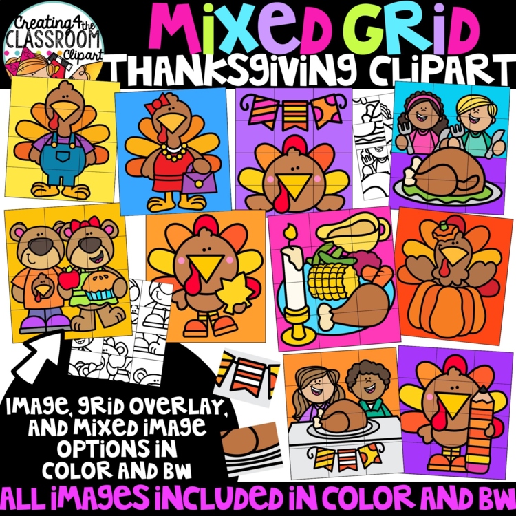 Thanksgiving Puzzle Clipart: Mystery Picture Clipart