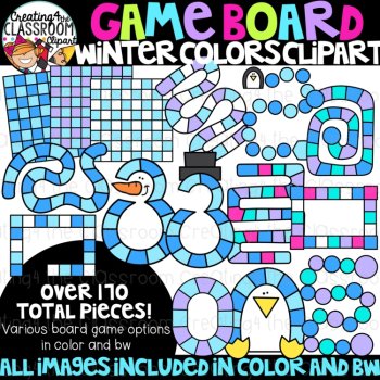 Winter Game board Clipart {Game board Clipart}, image 2