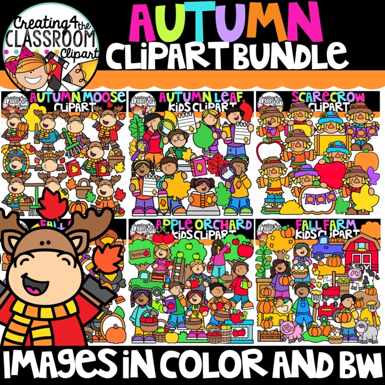 Autumn Clipart Bundle | Fall Clipart for activities and worksheets