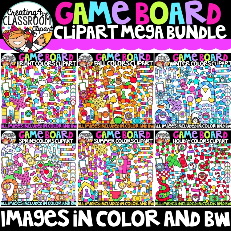 Game board Clipart Bundle {Game board Clipart}