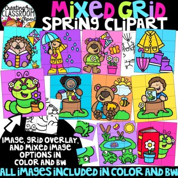 Mixed Grid Seasons Puzzles Clipart Bundle {Mystery Puzzle clipart}, image 3