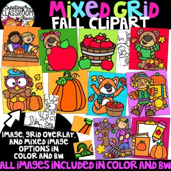 Mixed Grid Seasons Puzzles Clipart Bundle {Mystery Puzzle clipart}, image 4