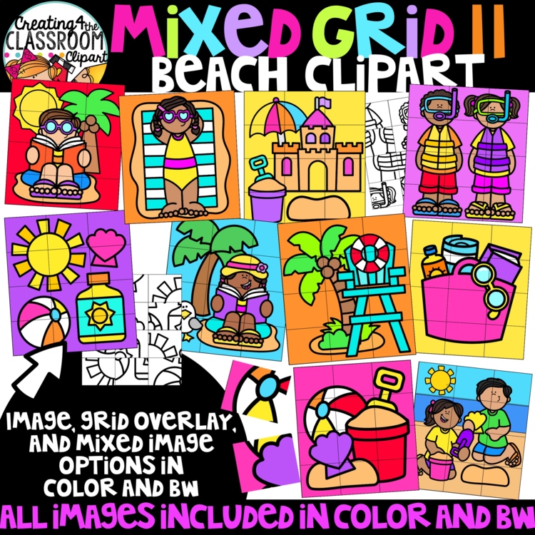Beach Puzzle Clipart: Mystery Picture Clipart