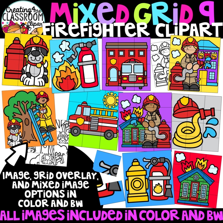 Firefighter Puzzle Clipart: Mystery Picture Clipart