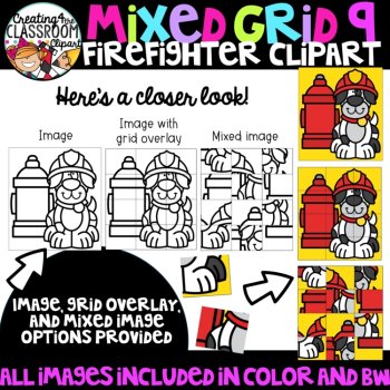 Firefighter Puzzle Clipart: Mystery Picture Clipart, image 2