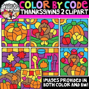 Color by Code Holidays 2 Clipart MEGA Bundle, image 4