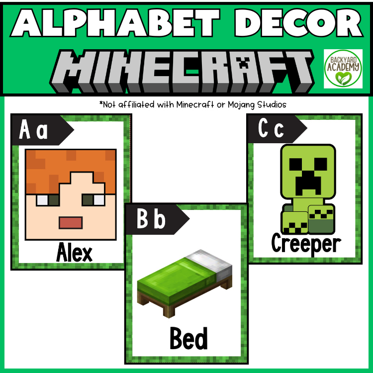 Alphabet Decor: Minecraft Themed- Perfect for Letter of the Week, Border, Poster