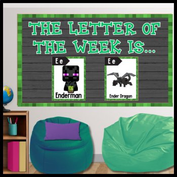 Alphabet Decor: Minecraft Themed- Perfect for Letter of the Week, Border, Poster, image 3