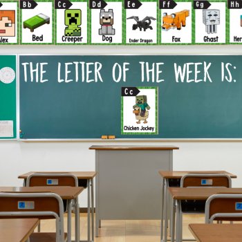 Alphabet Decor: Minecraft Themed- Perfect for Letter of the Week, Border, Poster, image 4