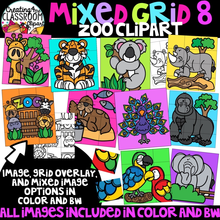 Zoo Puzzle Clipart: Mystery Picture Clipart