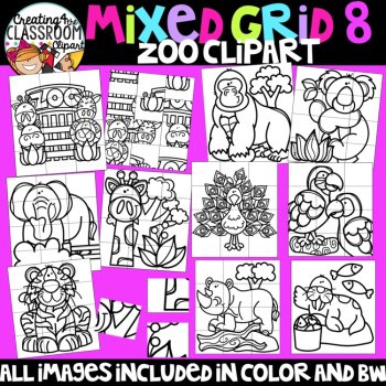 Zoo Puzzle Clipart: Mystery Picture Clipart, image 2