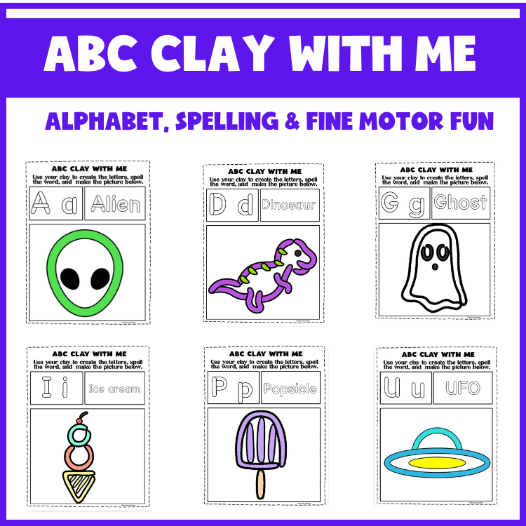 ABC Clay Letters, Words & Picture Mats: 2 Mats Per Letter with Multi-Sensory Fun