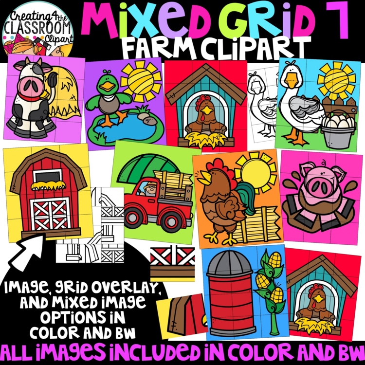Farm Puzzle Clipart {Mystery Picture Clipart}