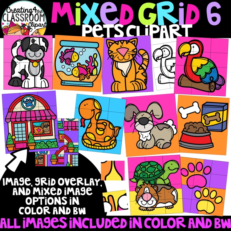 Pets Puzzle Clipart {Mystery Picture Clipart}
