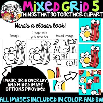 Mixed Puzzle Things that go together Clipart {Mystery Picture Reveal Clipart}, image 3