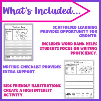 Writing Worksheets for Dyslexia & Dysgraphia! Extra Support, Scaffolded Learning, image 2