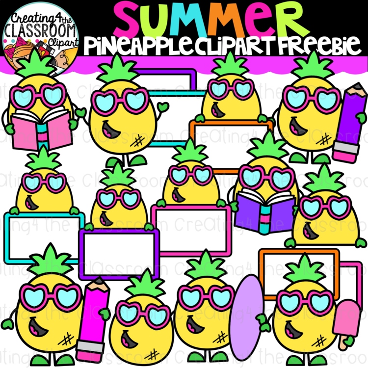 Summer Pineapple Clipart Freebie {Teacher Appreciation Freebie #1}