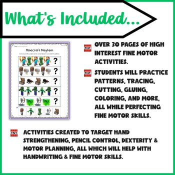 Minecraft Fine Motor Fun Pack: Pencil Control, Patterns, Cutting, Pasting & More, image 2