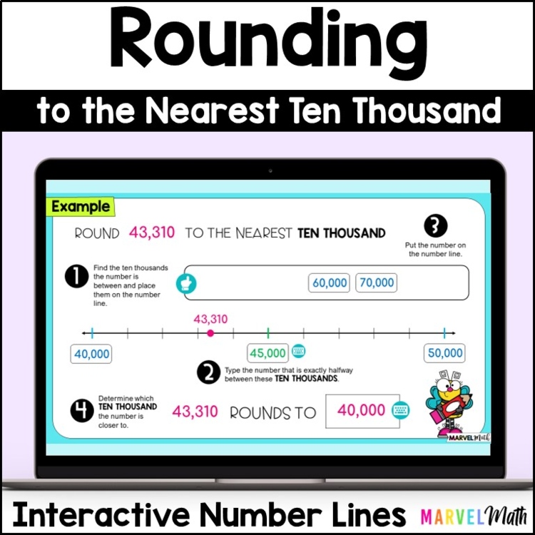 Rounding to the Nearest 10,000 - Interactive Google Slides