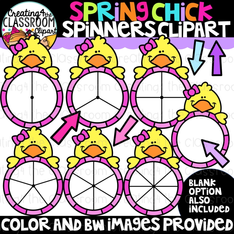 Chick Clipart Spinners {Spring Clipart}