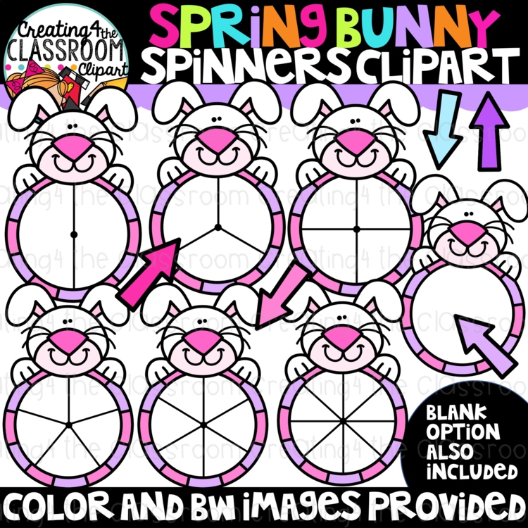 Bunny Clipart Spinners {Spring Clipart}