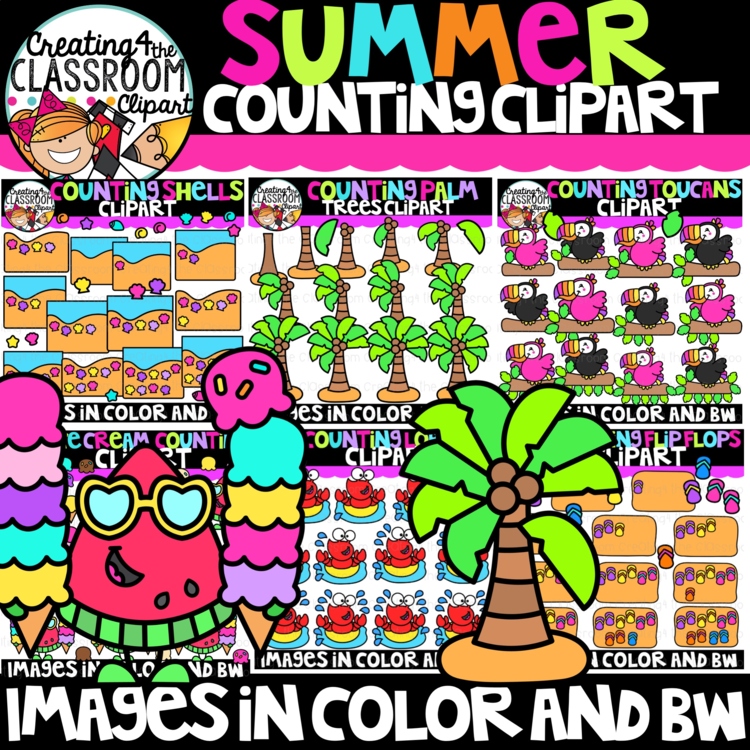 Summer Counting Clipart Bundle {Summer Clipart}
