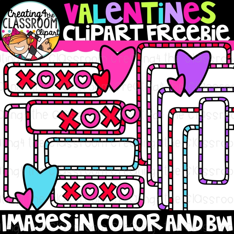 Valentines Day Frames Clipart Freebie {Free Valentines Clipart}