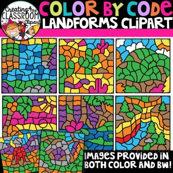 Color by Code Mystery Mix 10 Clipart Bundle (Color by Code Clipart), image 2