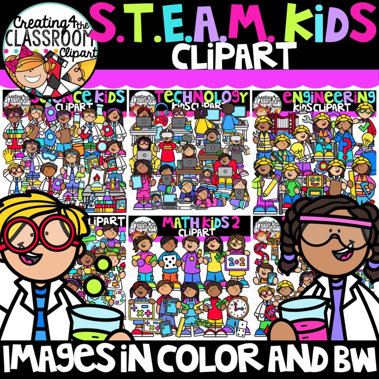Science Clipart Kids Mega Bundle | STEM Clipart for Commercial Use