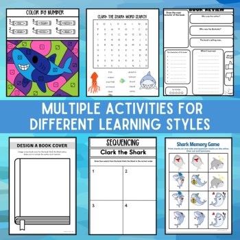 Clark the Shark Expansion Book Companion Activities, Coloring and Games, image 2