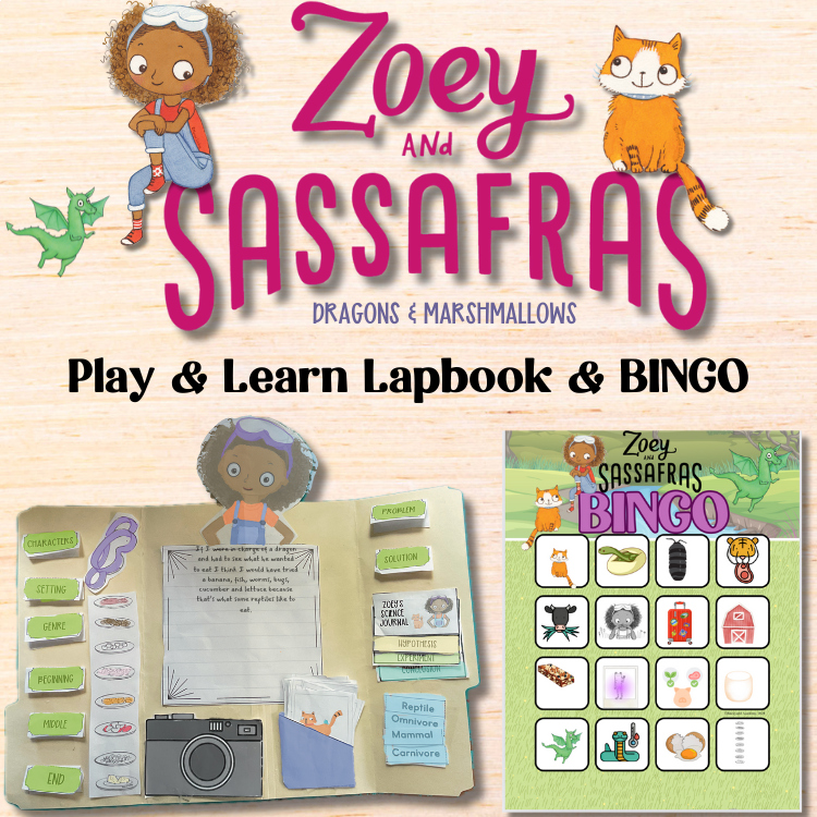 Zoey & Sassafras Dragons & Marshmallows Book Companion Lapbook & Bingo Game