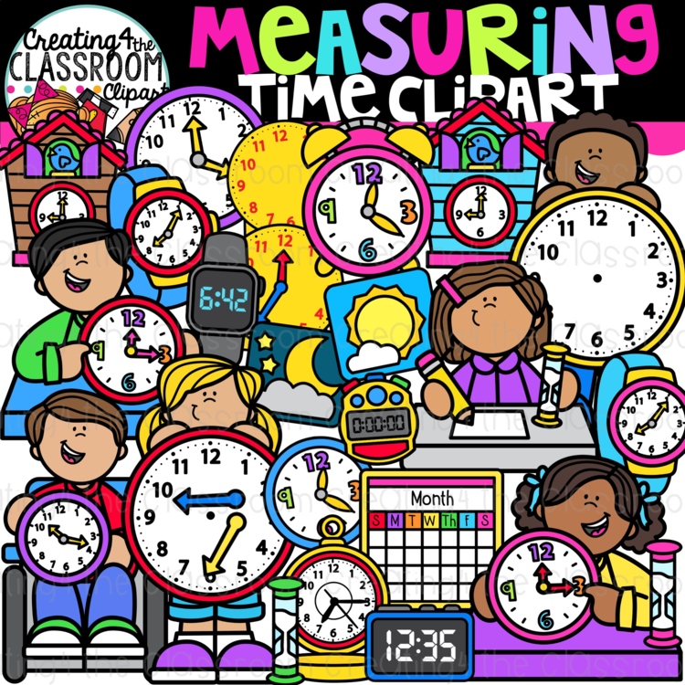 Time Measurement Clipart Kids {Telling Time Clipart}