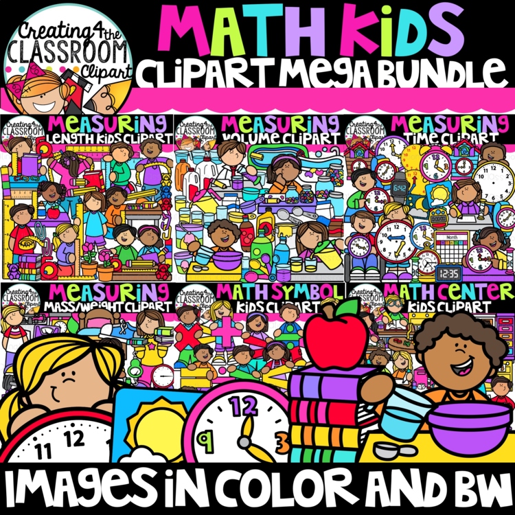 Math Kids Clipart Mega Bundle {Math Clipart}