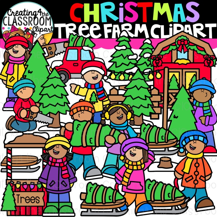 Christmas Tree Farm Clipart {Christmas Clipart}