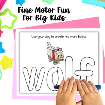Play Doh Clay Mats for Minecraft Fans to Practice Fine Motor Skills and Spelling, image 4