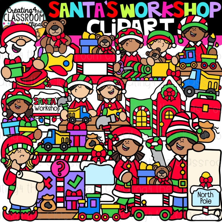 Santa's Workshop Clipart {Creating4 the Classroom}