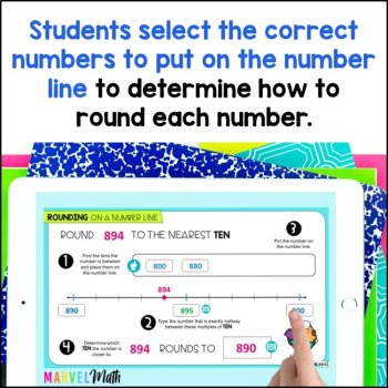 Rounding Numbers to the Nearest Ten Using a Number Line - Google Classroom, image 3