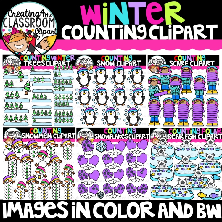 Winter Counting Clipart Bundle {Creating4 the Classroom}