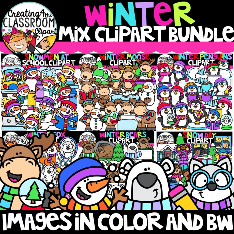 Winter Mix Clipart Bundle | Winter clipart for activities