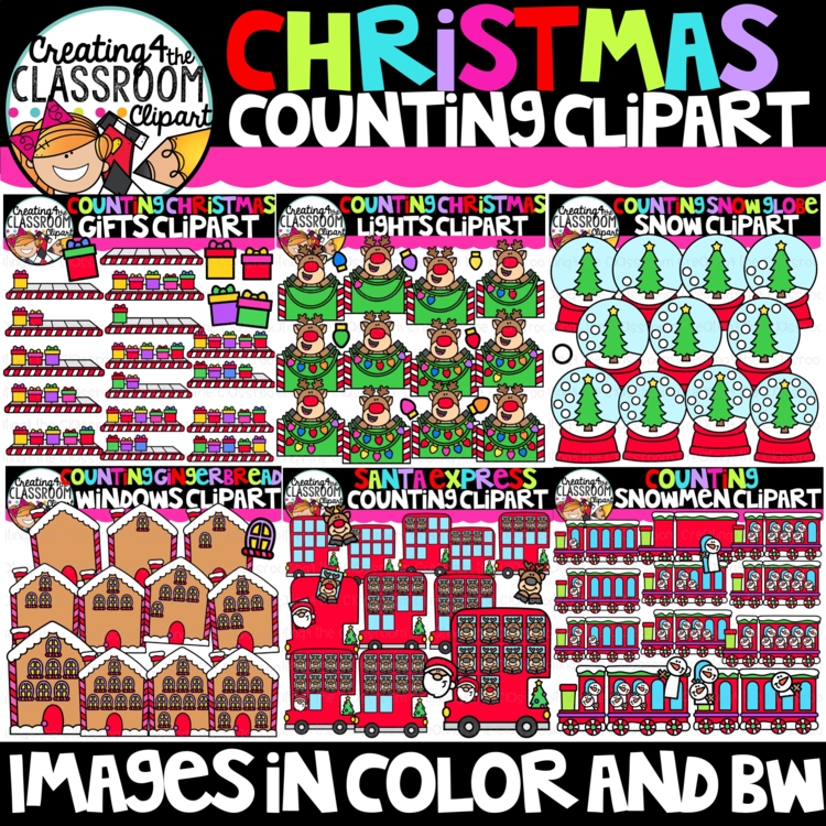 Christmas Counting Clipart Bundle {Creating4 the Classroom}