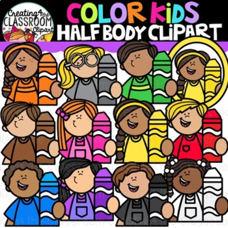 Color Kids Clipart {Kids Holding Colors Clipart}