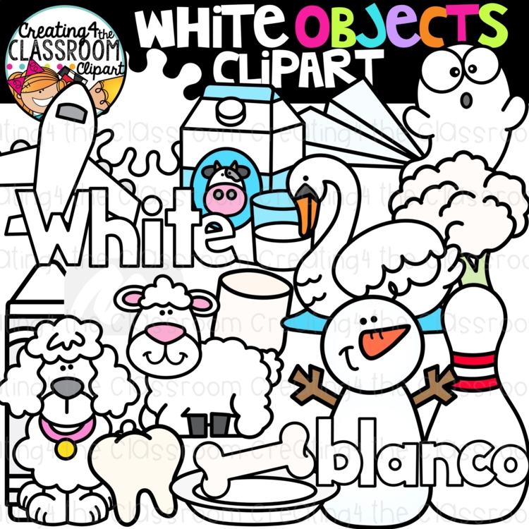 White Objects Clipart {White Color Clipart}