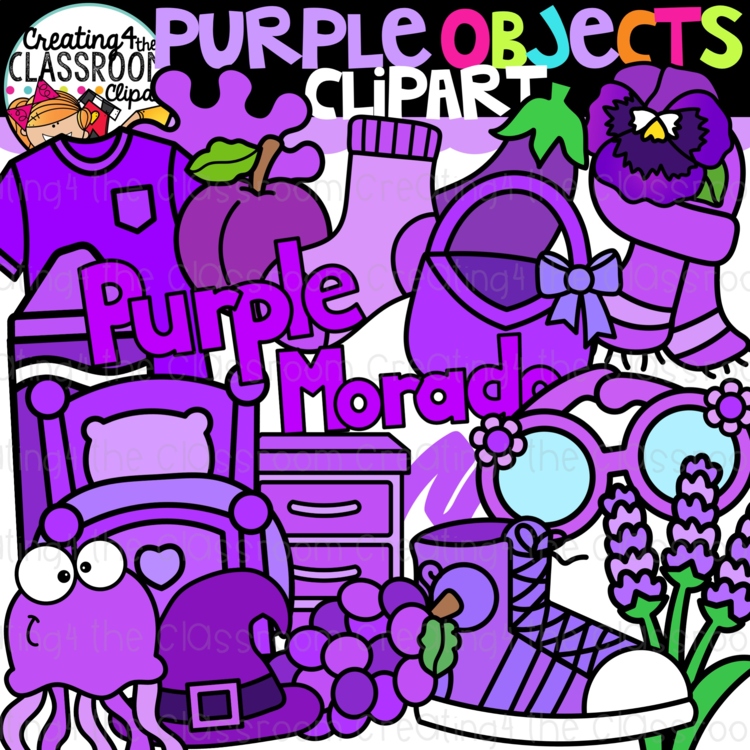 Purple Objects Clipart {Purple Color Clipart}