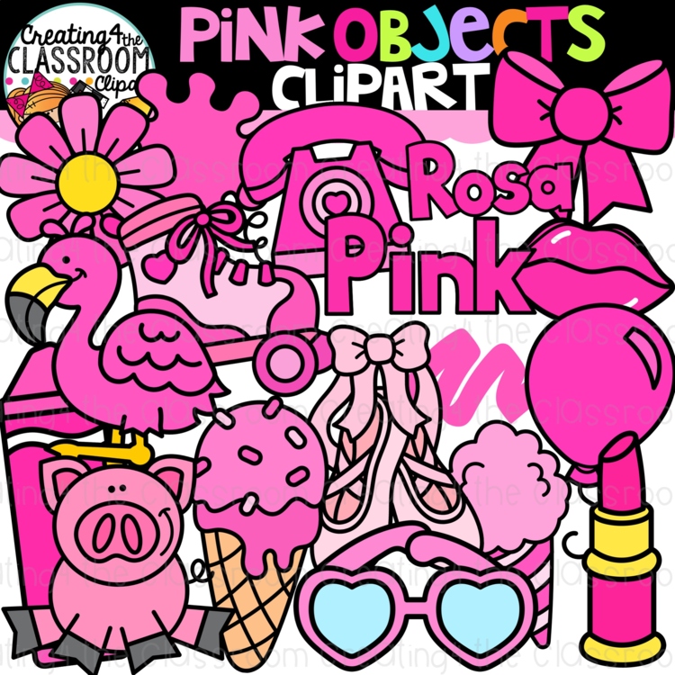 Pink Objects Clipart {Pink Color Clipart}