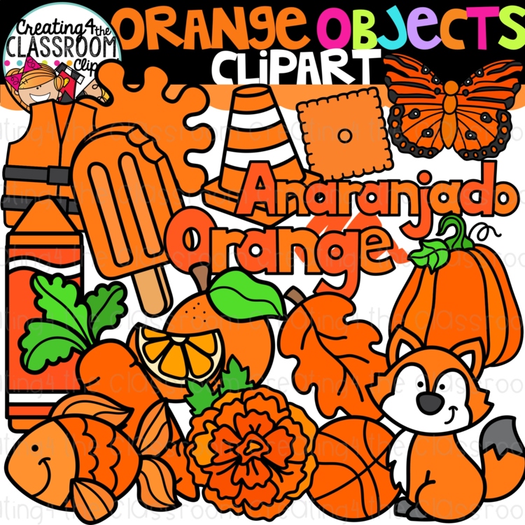 Orange Objects Clipart {Orange Color Clipart}