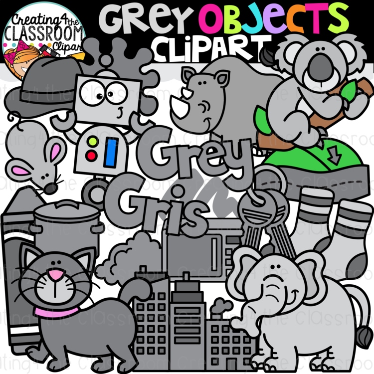 Grey Objects Clipart {Gray Clipart}